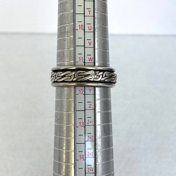 Sterling Silver 925 Chunky Sailors Knot Unisex 8MM Spinner Band Ring Sz 11.5 - Picture 9 of 15